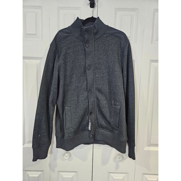 APT. 9 MEN’S Mock Neck Jacket Gray Full Zip + 6 Button Closure 4 Pockets XL - Picture 1 of 10